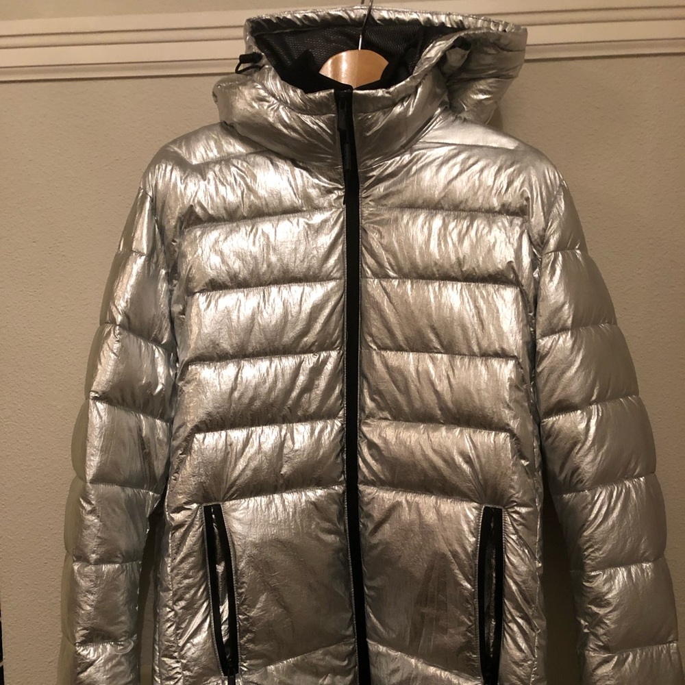Calvin Klein Men’s Metallic Puffer Hoodie Jacket